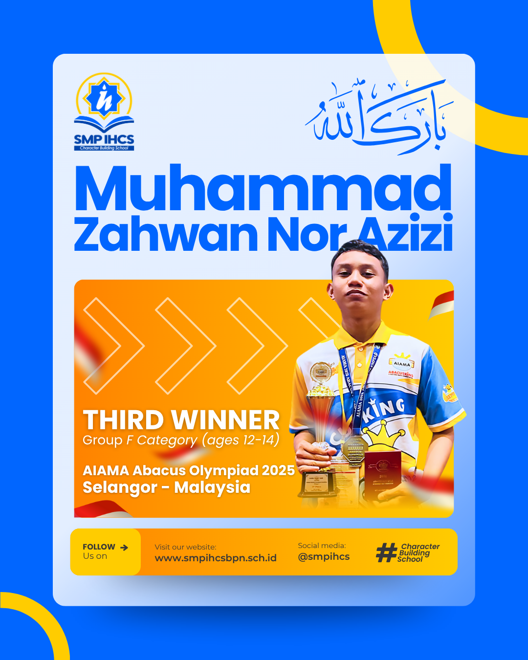 Galeri penghargaan juara 3 internasional ABACUS